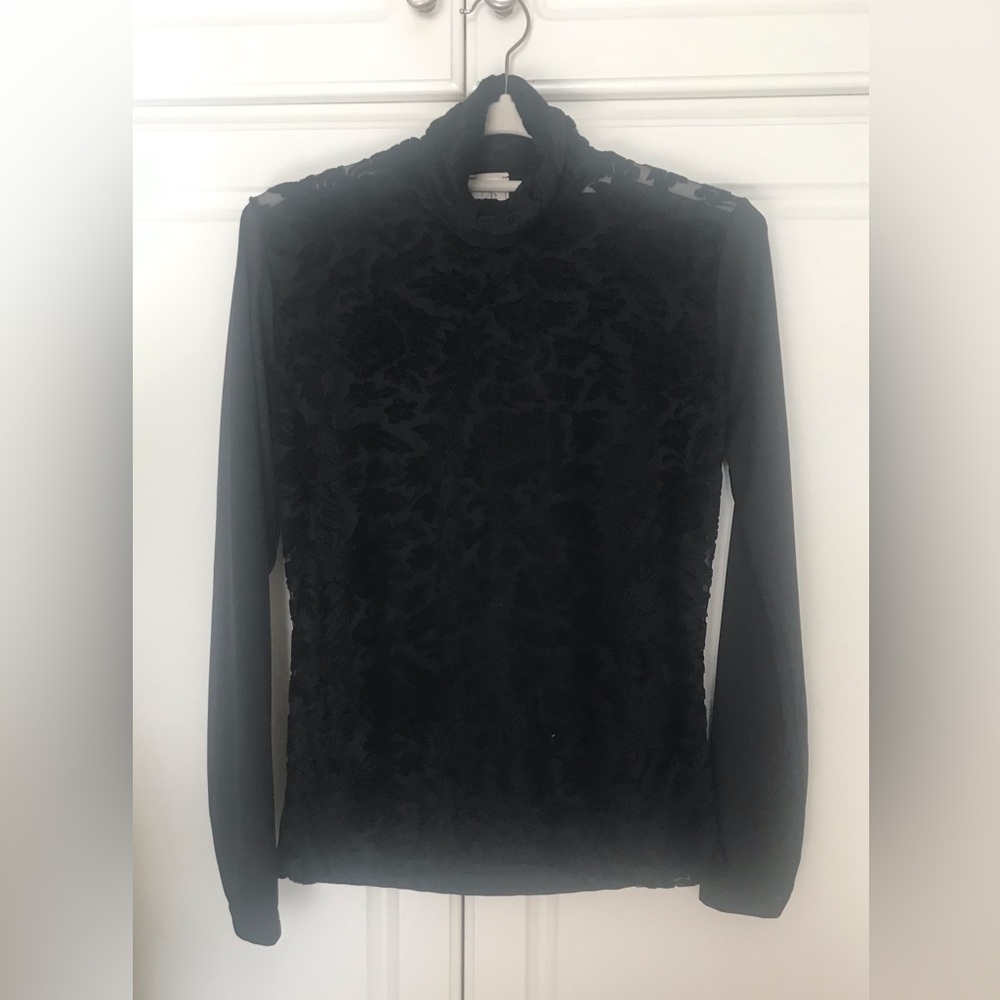 Italian Elegant Black Women's Turtleneck Top